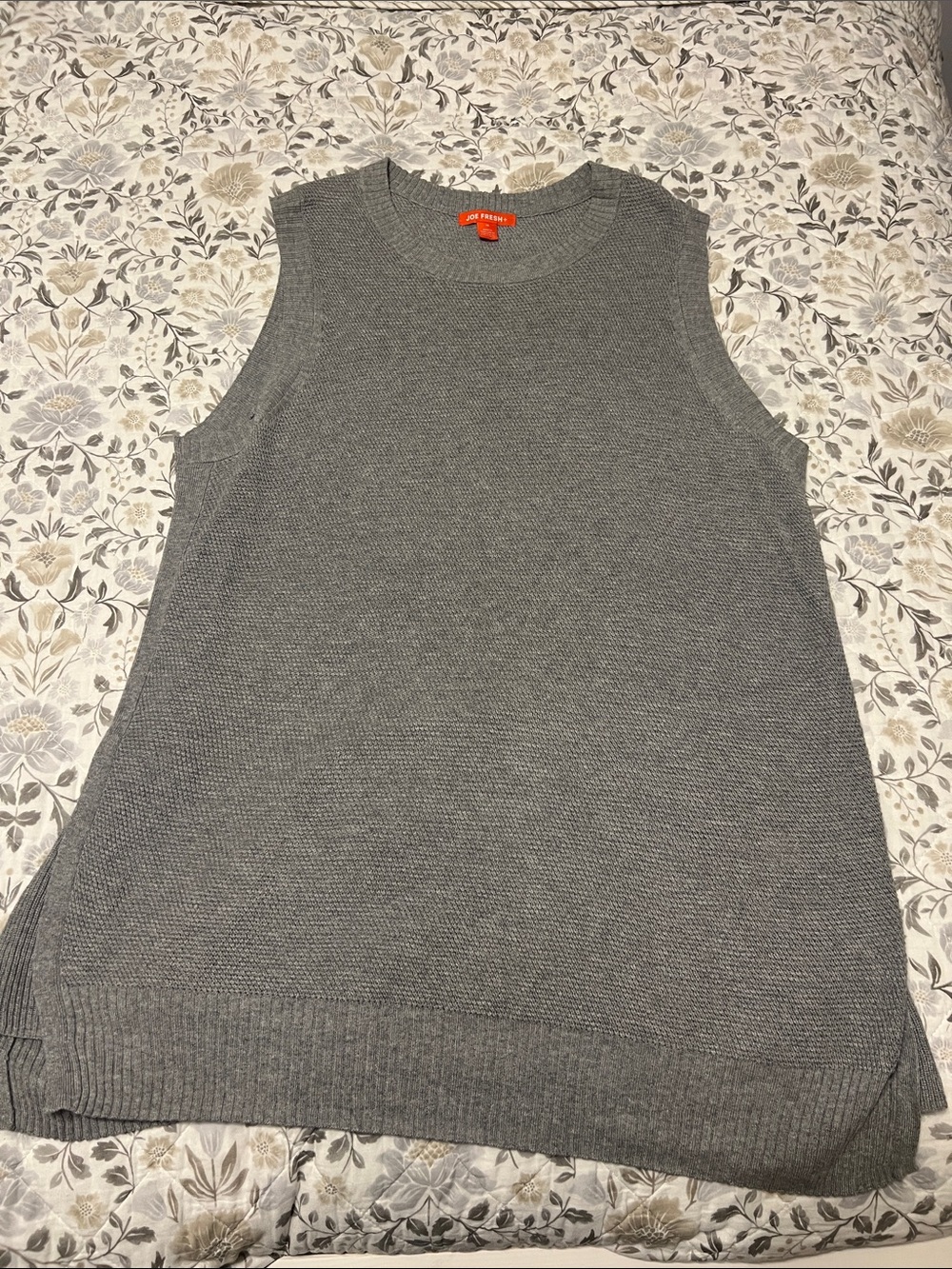 JOE FRESH Charcoal Gray Sleeveless Knit Tunic